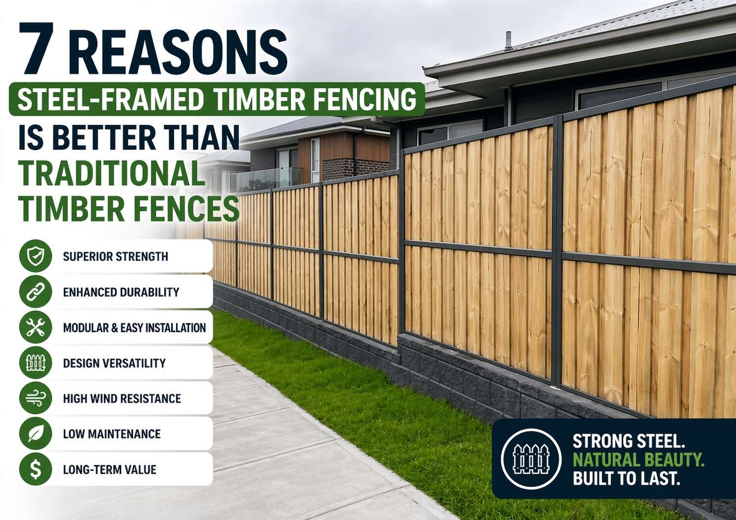 7 Reasons Steel-Framed Timber Fencing Is Better Than Traditional Timber Fences