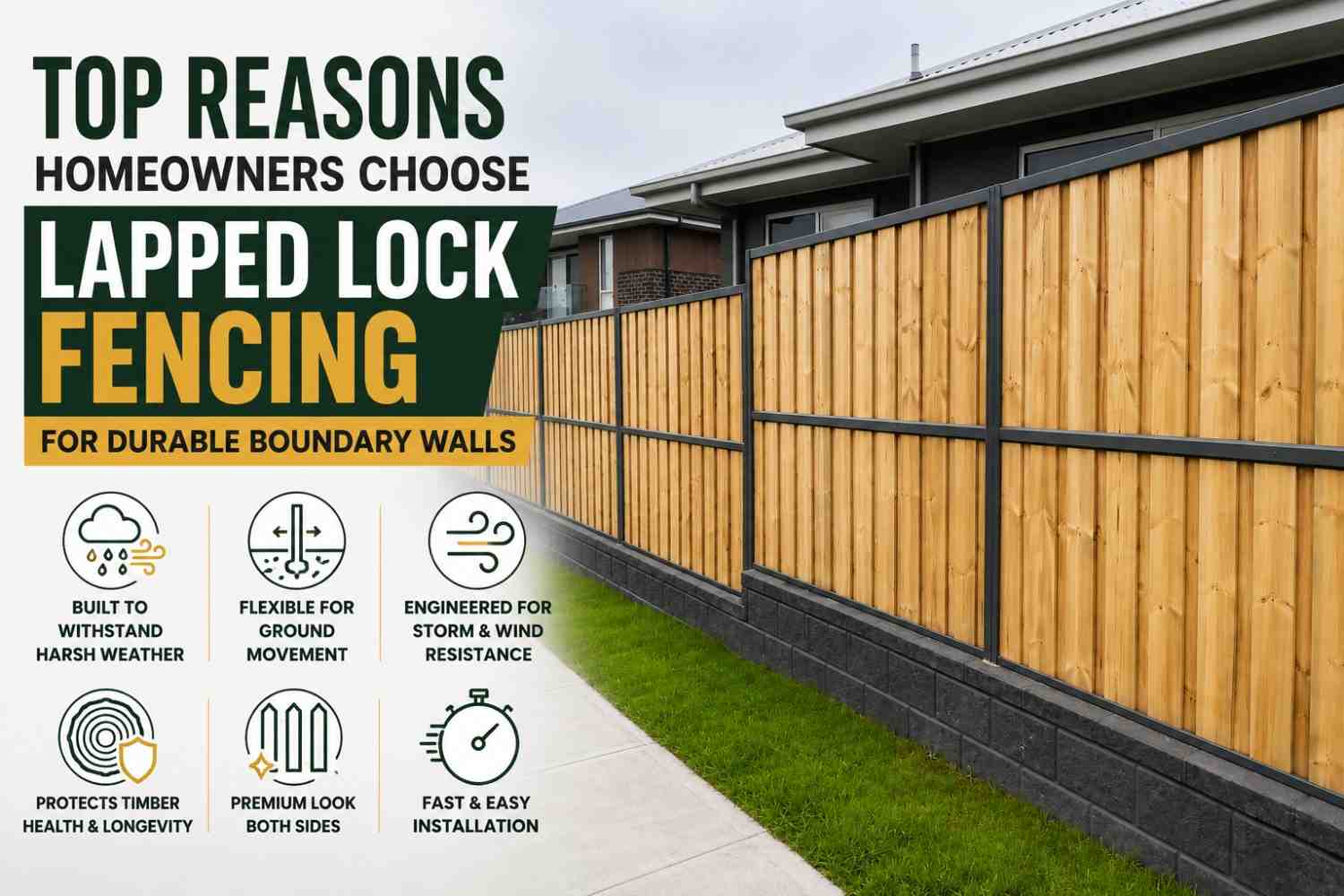 Top Reasons Homeowners Choose Lapped Lock Fencing for Durable Boundary Walls